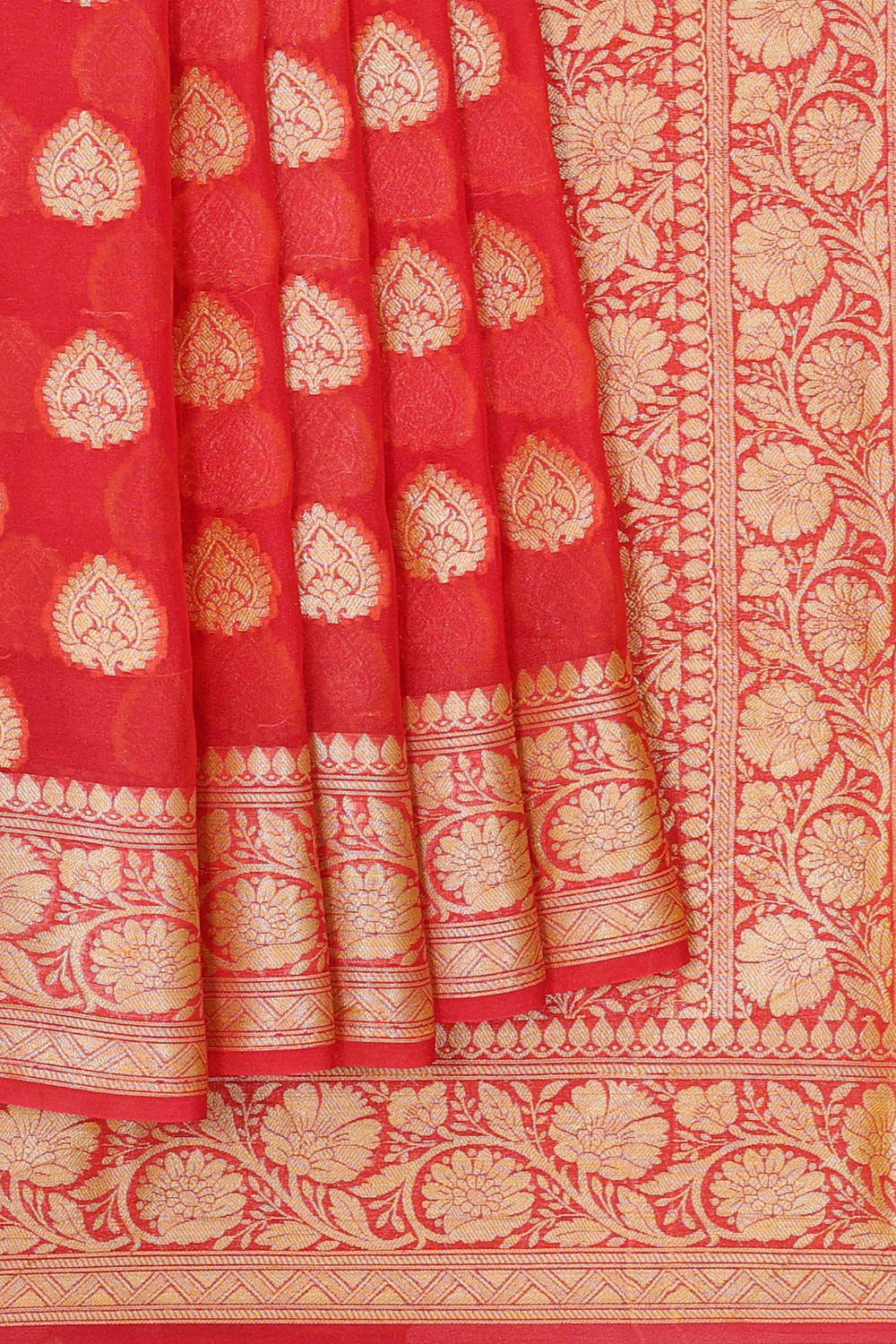 Banarasi Georgette Red Saree