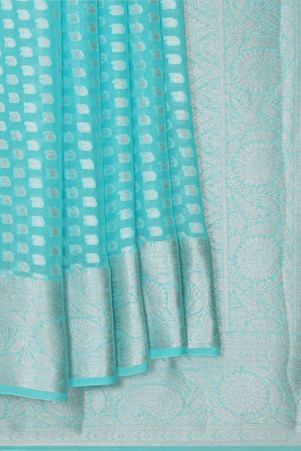 Banarasi Semi Georgette Sky Blue Saree