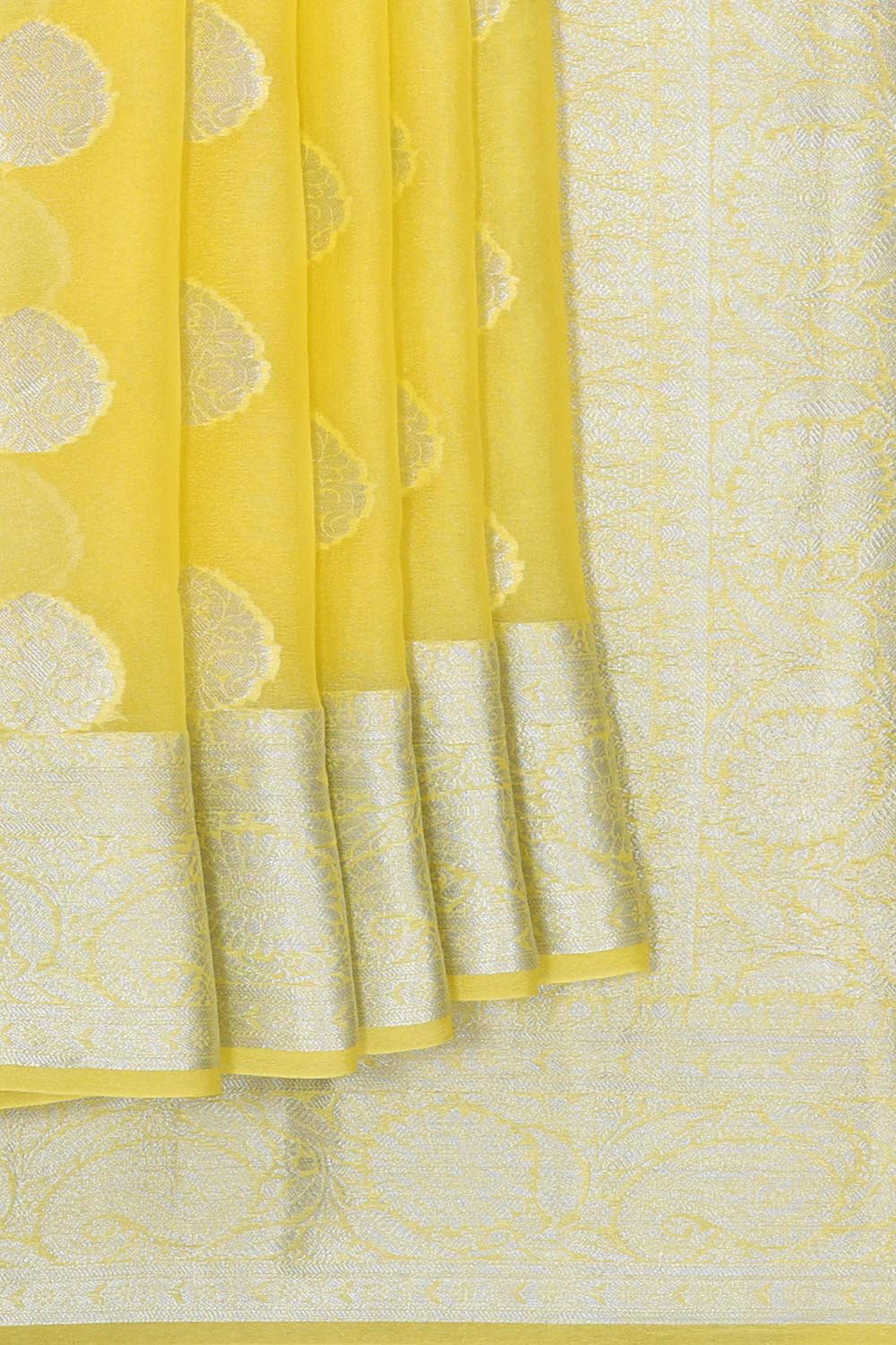 Banarasi Semi Georgette Yellow Saree