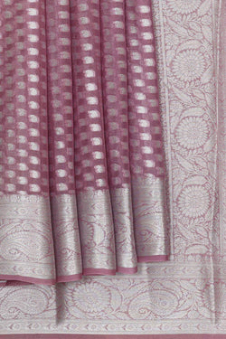 Image of Banarasi Semi Georgette Dark Onion Pink Saree