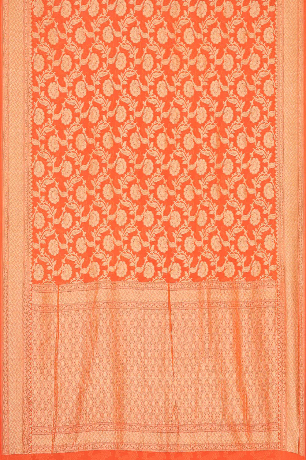 Banarasi Georgette Orange Saree