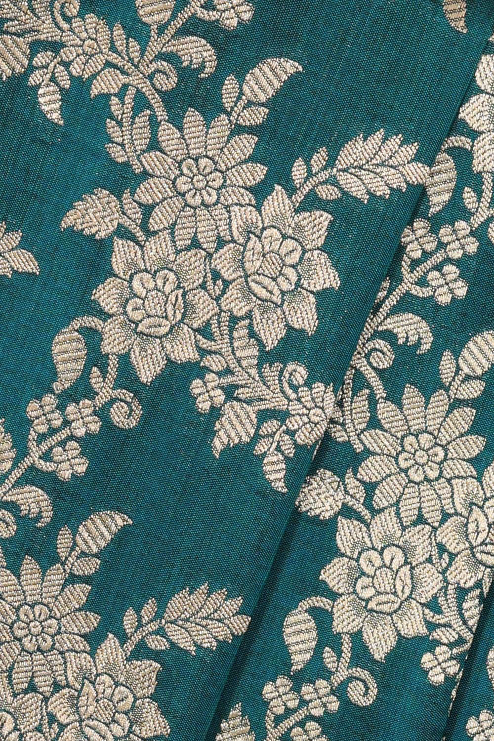 Banarasi Silk Dark Peacock Green Saree