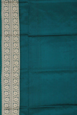 Image of Banarasi Silk Dark Peacock Green Saree