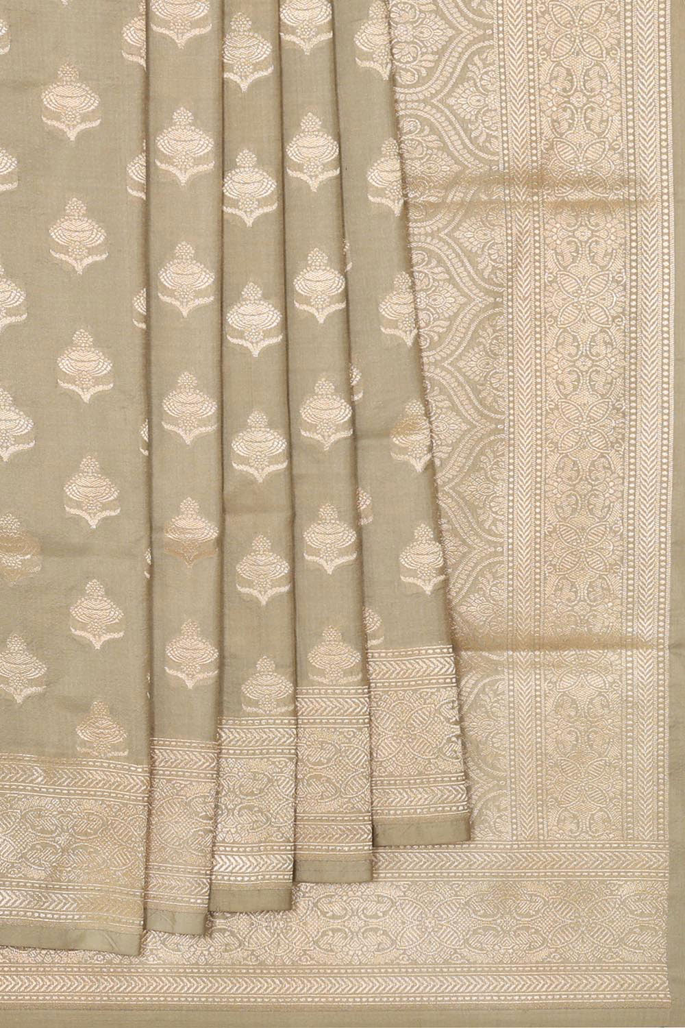 Collection of Banarasi Silk Greenish Grey Saree in a gallery layout