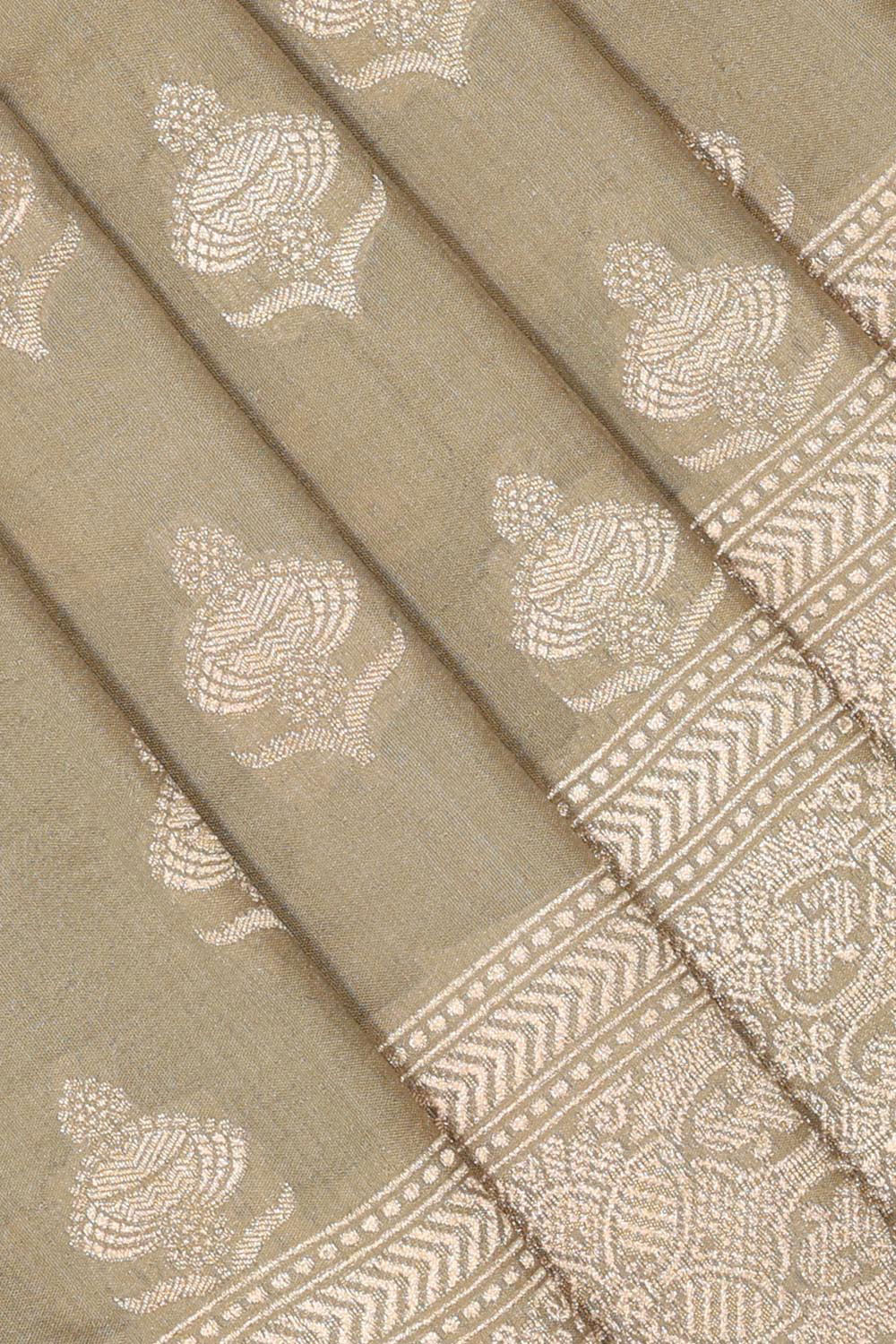 Collection of Banarasi Silk Greenish Grey Saree in a gallery layout