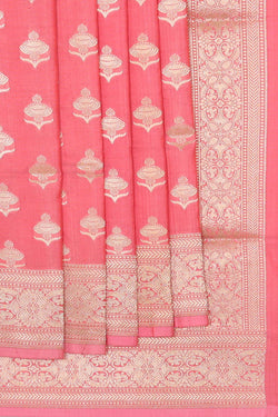 Collection of Banarasi Silk Peach Pink Saree in a gallery layout