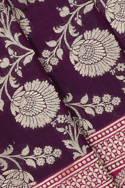 Collection of Banarasi Silk Violet Saree in a gallery layout