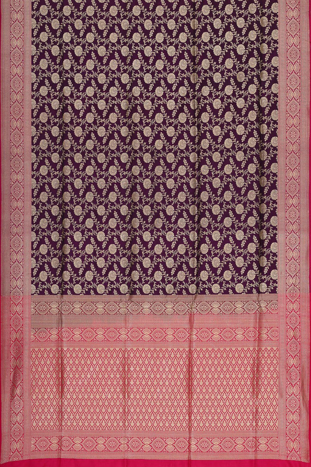 Collection of Banarasi Silk Violet Saree in a gallery layout