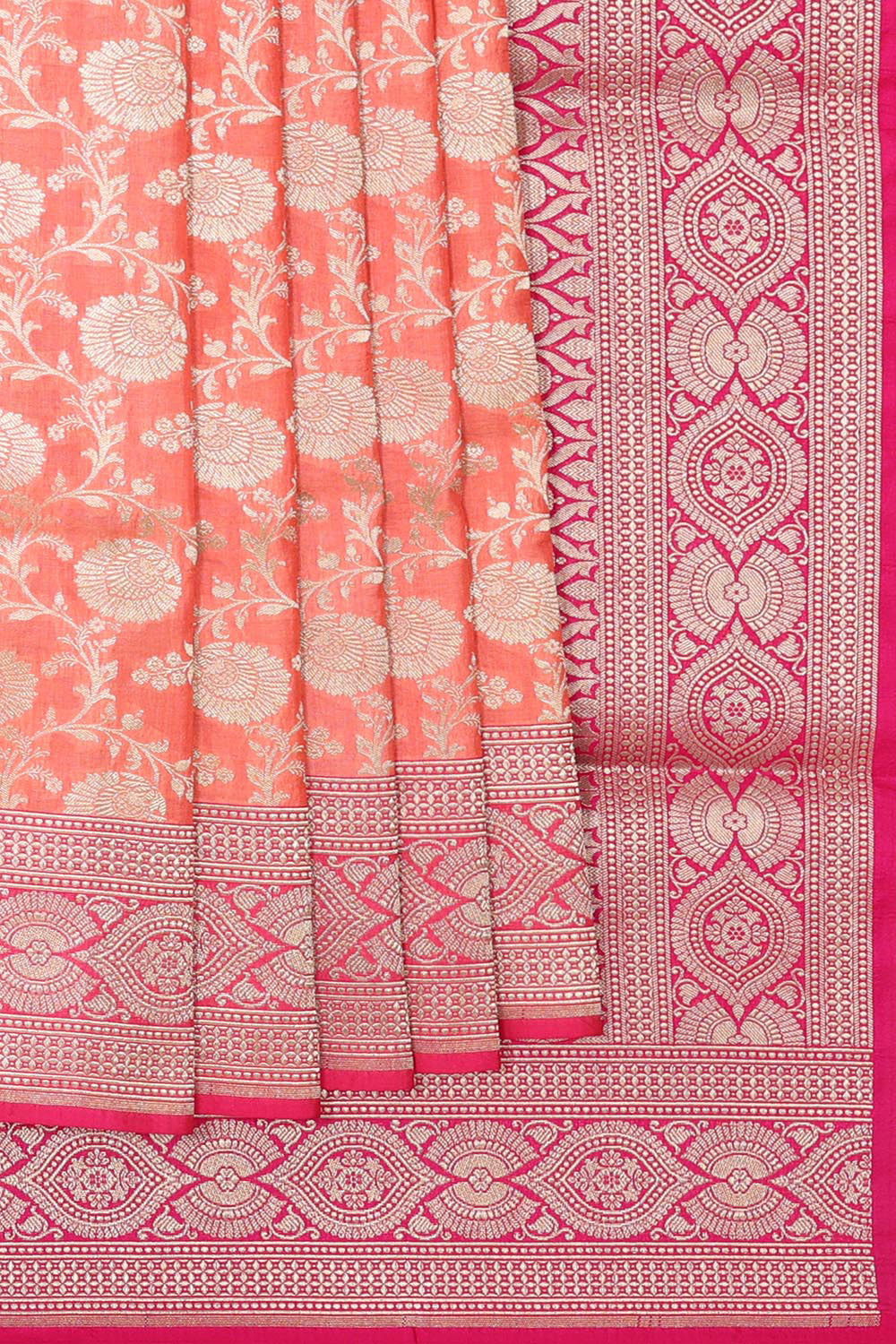 Collection of Banarasi Silk Peach Saree in a gallery layout