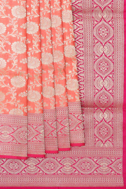 Collection of Banarasi Silk Peach Saree in a gallery layout