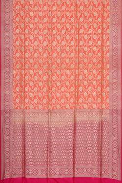 Collection of Banarasi Silk Peach Saree in a gallery layout