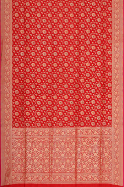 Collection of Banarasi Silk Cherry Red Saree in a gallery layout