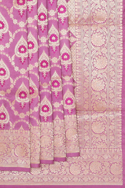 Collection of Banarasi Silk Dark Onion Pink Saree in a gallery layout