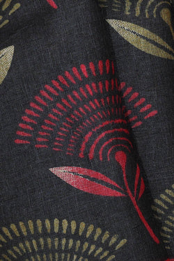 Image of Printed Tussar Silk Black Saree