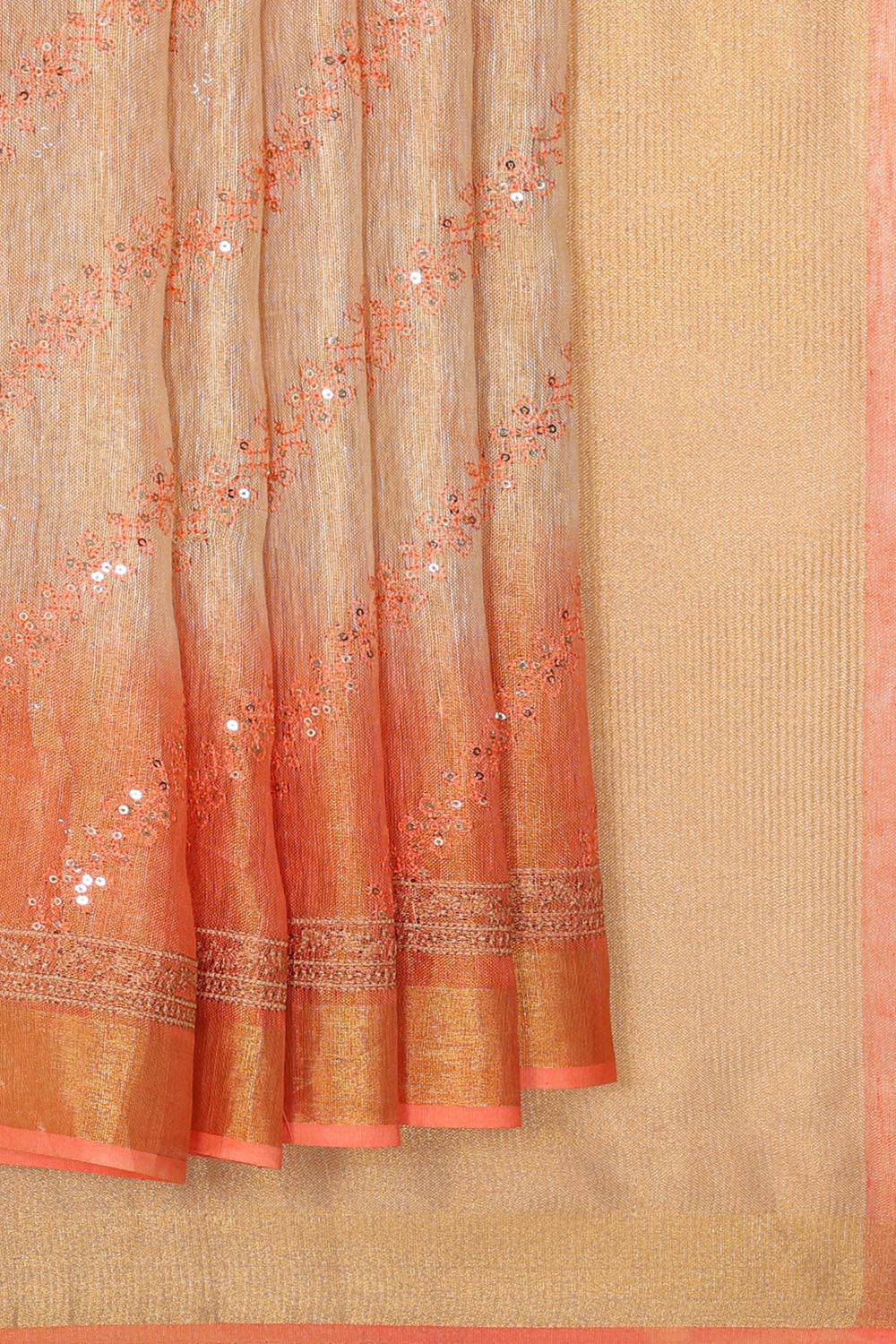 Linen Tissue Cream Saree