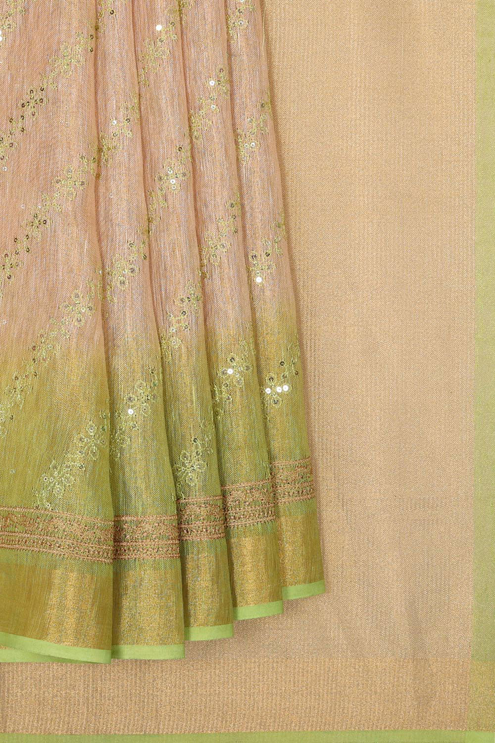 Linen Tissue Cream Saree