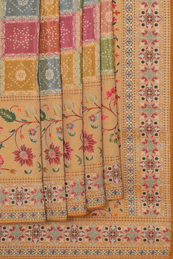 Image of Banarasi Crepe Multicolour Saree