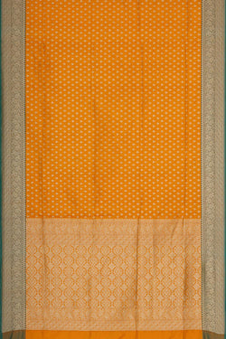 Collection of Banarasi Silk Mustard Yellow Saree in a gallery layout