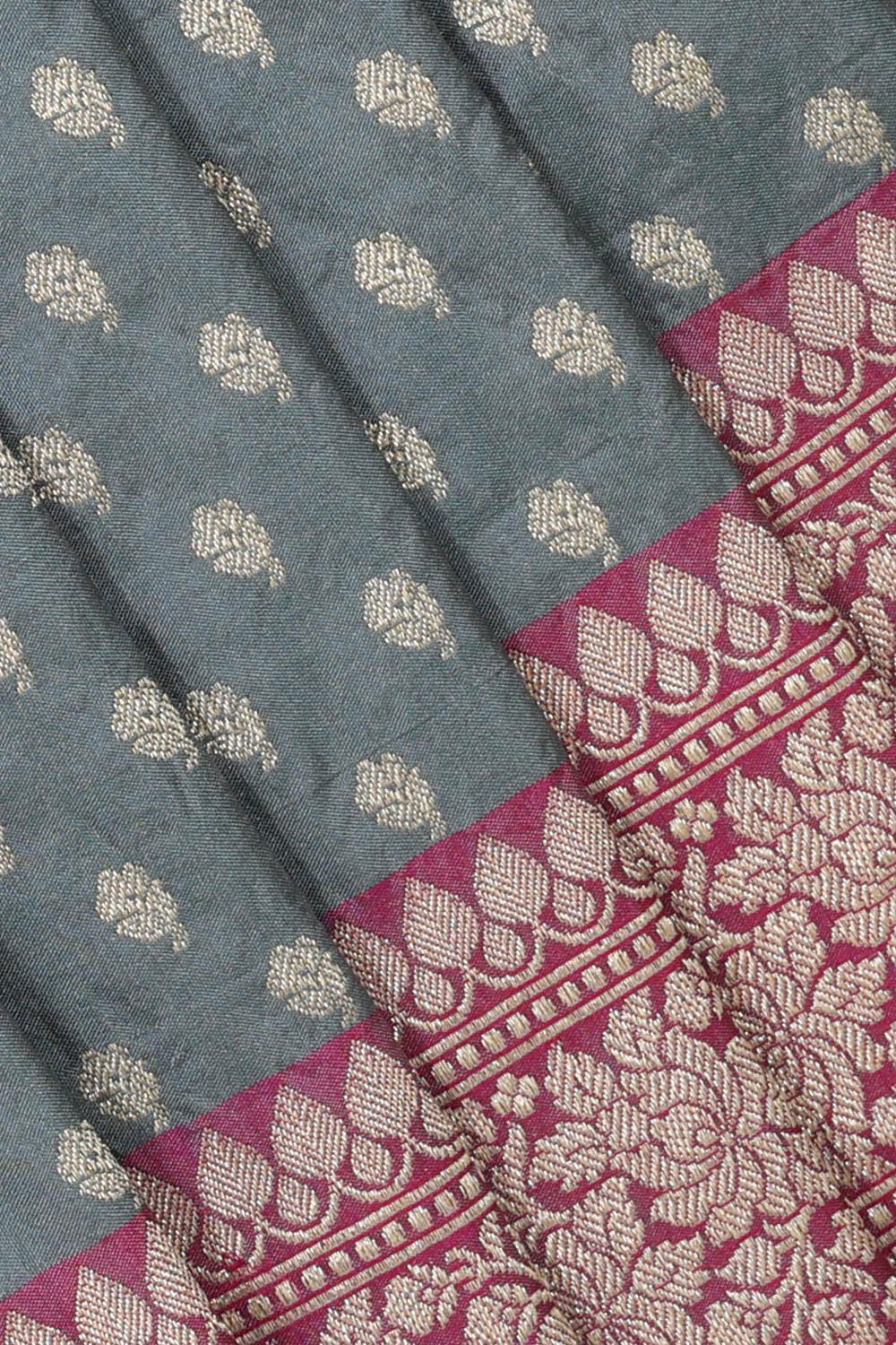 Image of Banarasi Silk Grey Saree