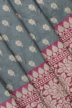 Collection of Banarasi Silk Grey Saree in a gallery layout