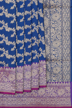 Collection of Banarasi Silk Royal Blue Saree in a gallery layout