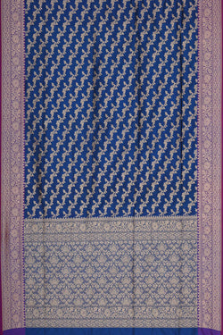 Collection of Banarasi Silk Royal Blue Saree in a gallery layout