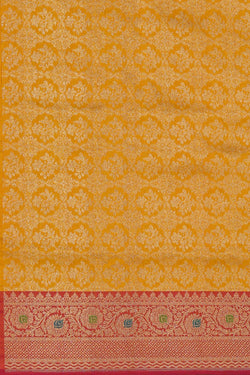 Collection of Banarasi Silk Mustard Yellow Saree in a gallery layout