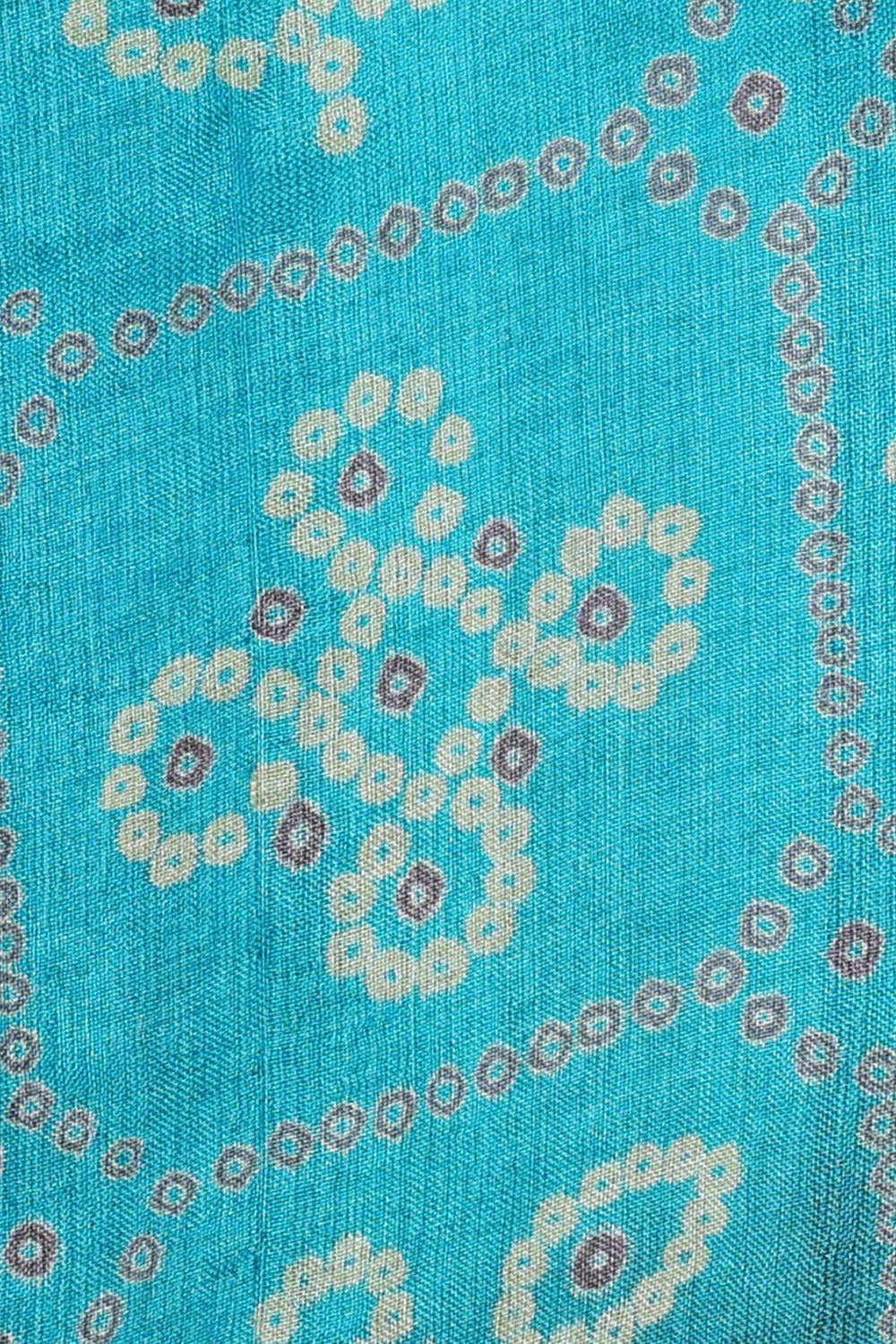 Printed Tussar Silk Sky Blue Saree