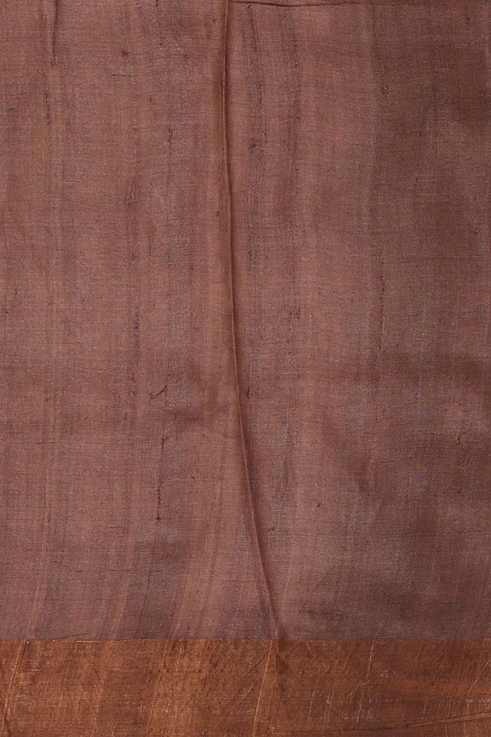 Printed Tussar Silk Dull Peach Saree