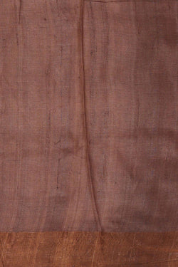 Image of Printed Tussar Silk Dull Peach Saree