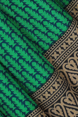 Image of Printed Fresh Green Crepe Saree