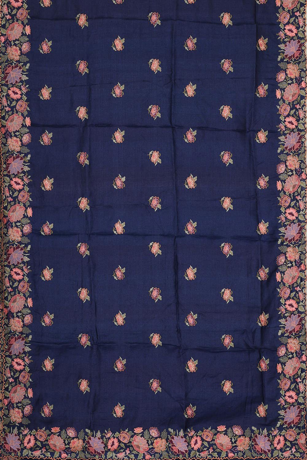 Collection of Tussar Silk Navy Blue Saree in a gallery layout