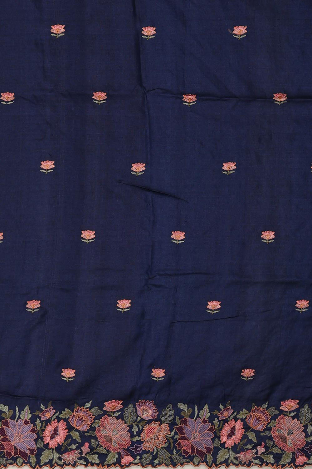 Collection of Tussar Silk Navy Blue Saree in a gallery layout