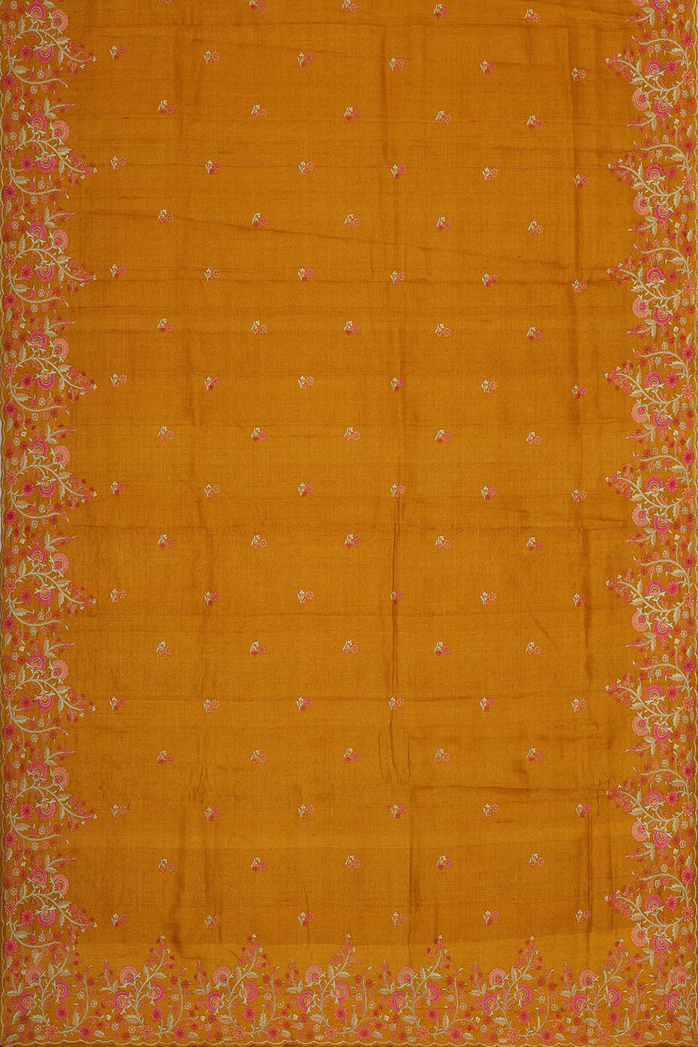 Tussar Silk Mustard Yellow Saree