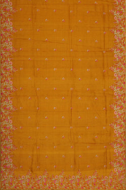 Image of Tussar Silk Mustard Yellow Saree