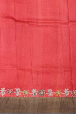 Collection of Tussar Silk Light Red Saree in a gallery layout