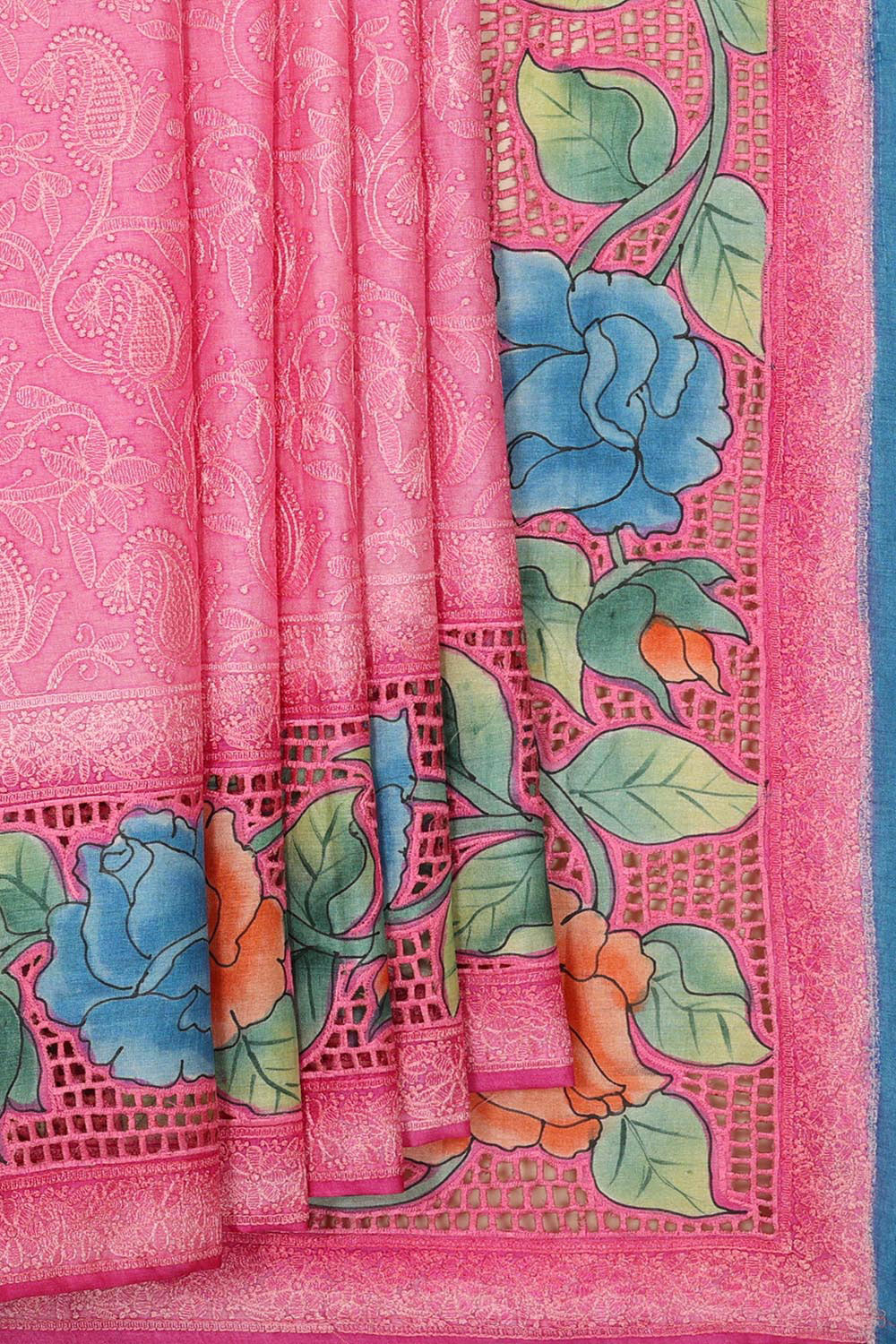 Collection of Tussar Silk Rose Pink Saree in a gallery layout