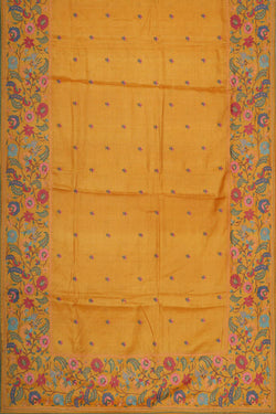 Collection of Tussar Silk Mustard Yellow Saree in a gallery layout