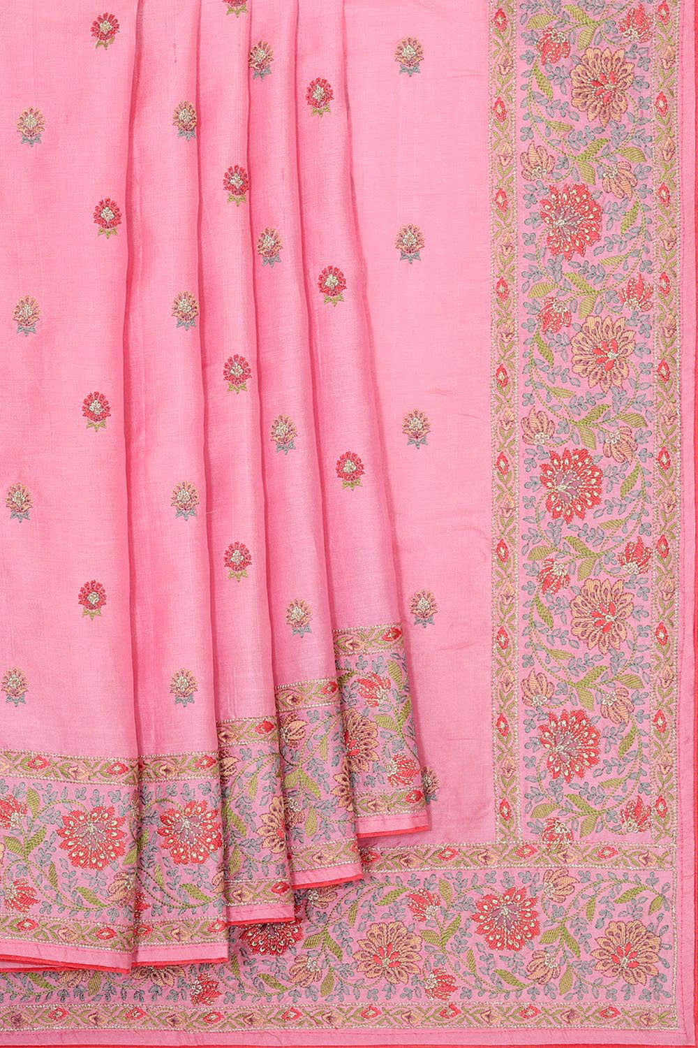 Collection of Tussar Silk Rose Pink Saree in a gallery layout