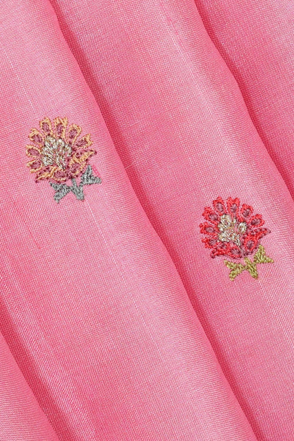 Image of Tussar Silk Rose Pink Saree
