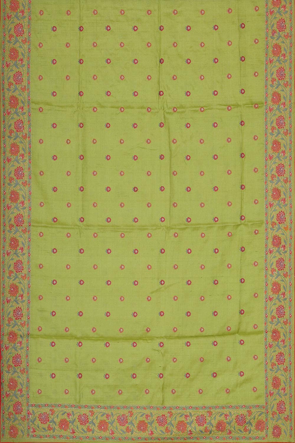 Collection of Tussar Silk Leaf Green Saree in a gallery layout