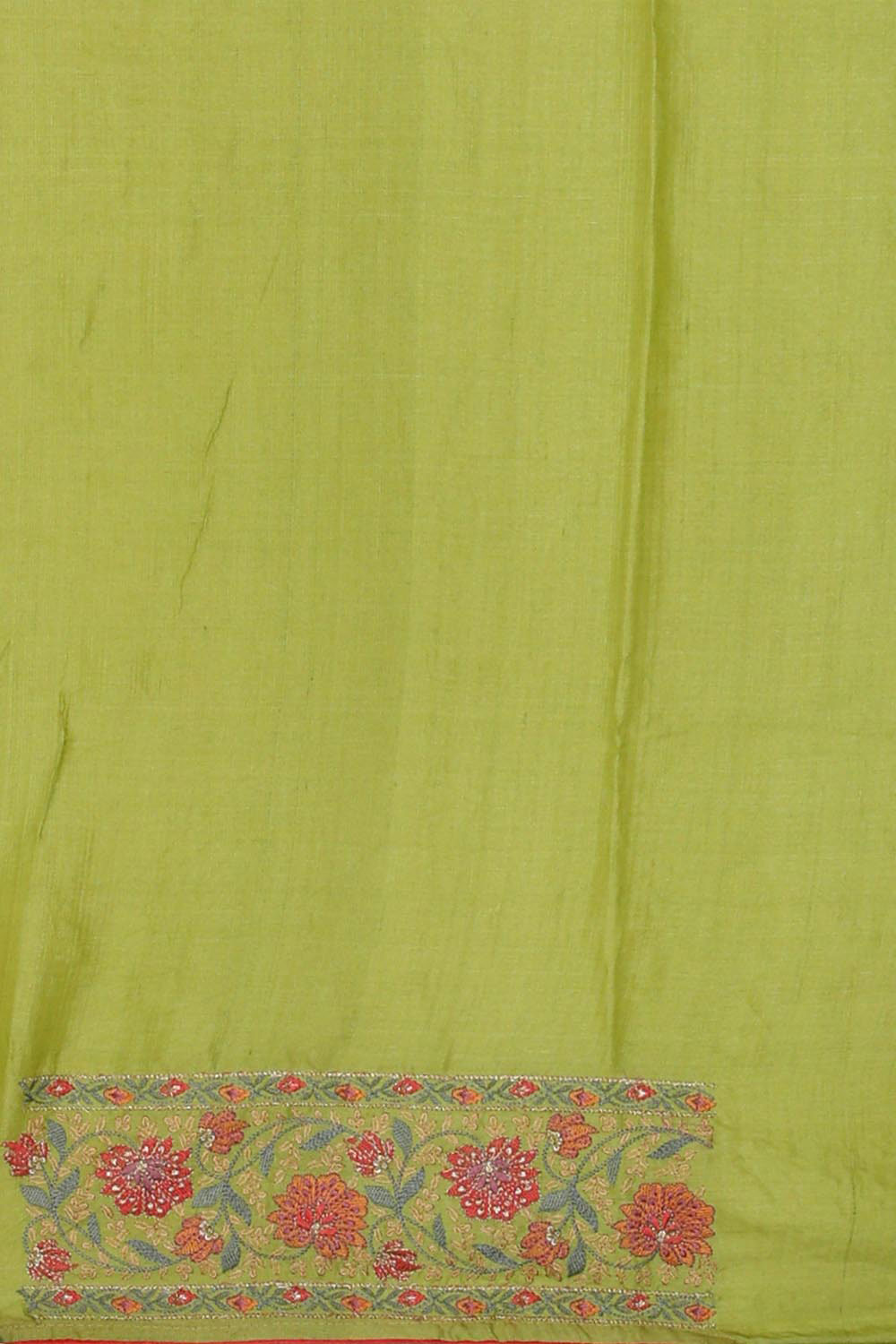 Collection of Tussar Silk Leaf Green Saree in a gallery layout