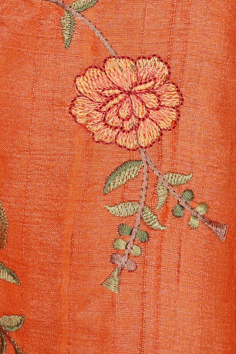 Collection of Tussar Silk Orange Saree in a gallery layout