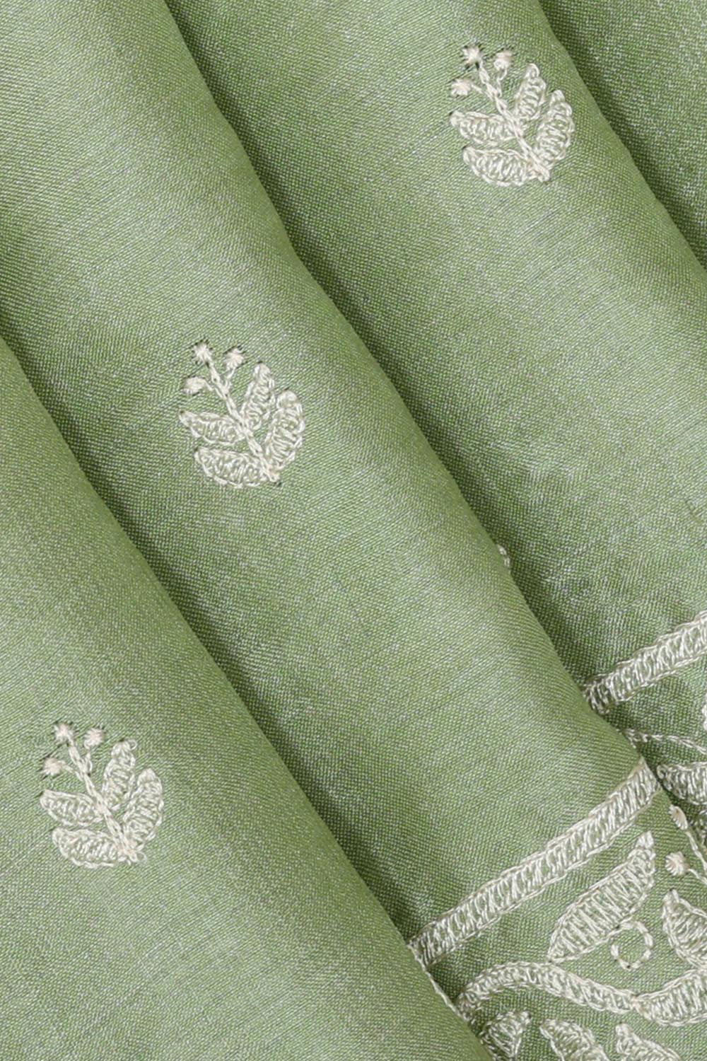 Collection of Tussar Silk Pista Green Saree in a gallery layout