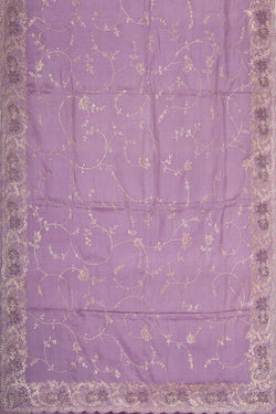 Image of Tussar Silk Lavender Saree