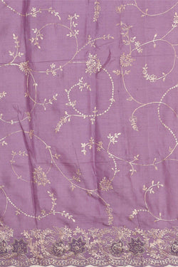 Image of Tussar Silk Lavender Saree