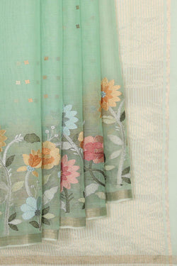 Collection of Organza Light Sea Green Saree in a gallery layout