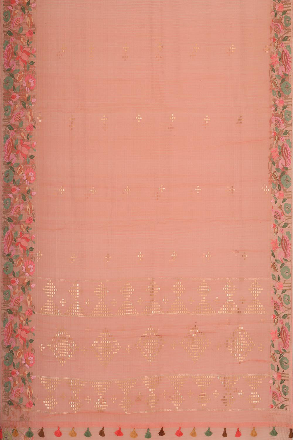 Collection of Organza Peach Saree in a gallery layout