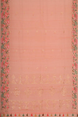 Collection of Organza Peach Saree in a gallery layout