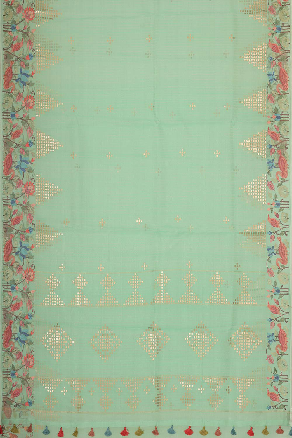 Collection of Organza Sea Green Saree in a gallery layout